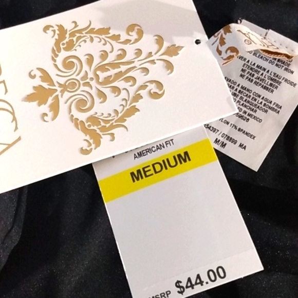 REBECCA VIRTUE BLACK RUCHED HIPSTER BIKINI BOTTOMS NWT SIZE MEDIUM - Picture 7 of 12